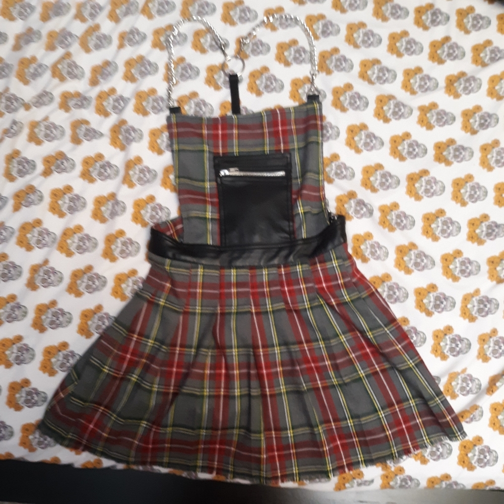 Current Mood plaid chain dress